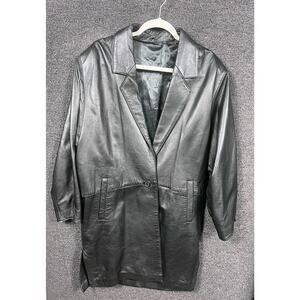 Vintage Maquette Leather Jacket Womens 4 Miss Jacksons Long Blazer Coat 90s